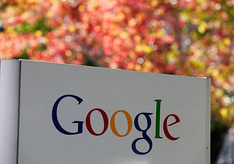  A sign at Google headquarters in Mountain View, Calif. is shown on Oct. 8, 2010.