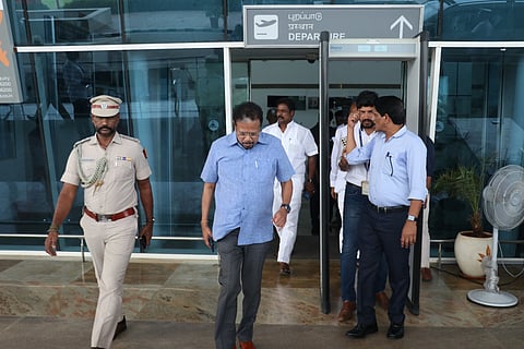 L-G K Kailashnathan during his visit to Pondy airport on Wednesday