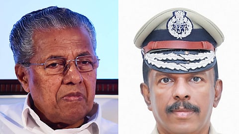 Chief Minister Pinarayi Vijayan (L) , ADGP (Law and Order) M R Ajith Kumar
