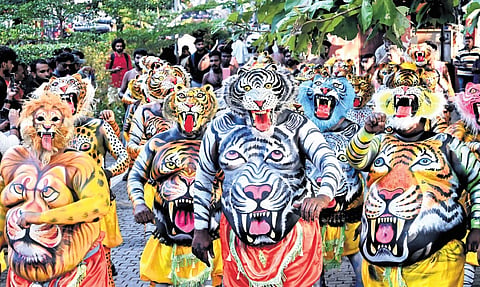Pulikali organised as part of Onam celebrations in T’Puram 