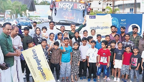 The child mascots set to start their journey to Kochi from Kalpetta 