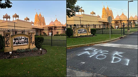 The vandalism of the BAPS Swaminarayan Temple in Melville.
