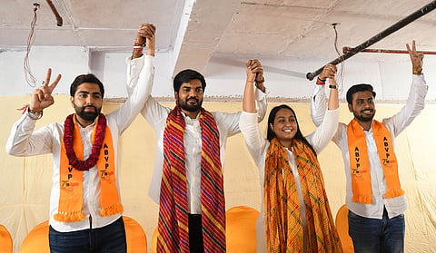 ABVP Panel announced candidates,  Rishabh Chaudhary for President, Bhanu Pratap Singh for Vice President , Mitravinda Karanwal for Secr