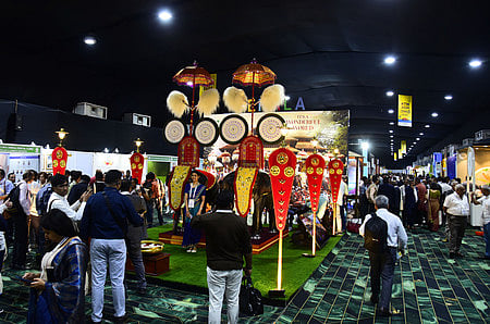 One of the pavilions at Kerala Travel Mart at Samudrika and Sagara Convention Centre at  Willingdon Island in Kochi on Friday.
