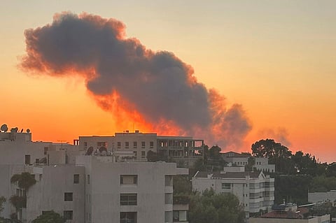 Smoke rises from Israeli airstrikes in Beirut 