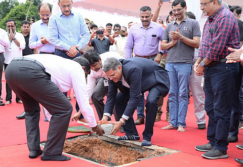 The foundation stone for its new Kochi campus being laid. 