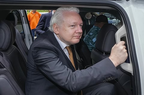 WikiLeaks founder Julian Assange leaves federal court in Saipan, Mariana Islands, June 26, 2024. 