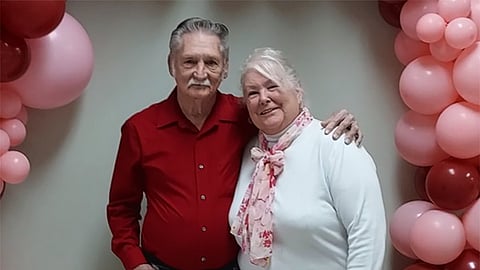 This photo provided by Laurel Lindsay shows Marcia and Jerry Savage, who were killed by a tree that fell and crushed their bedroom during Hurricane Helene. (Laurel Lindsay/Second Baptist Church of Beech Island, S.C.)