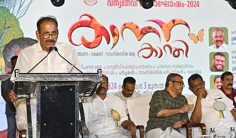 Forest Minister AK Saseendran inaugurates Wildlife Week celebrations in Thiruvananthapuram on Thursday.