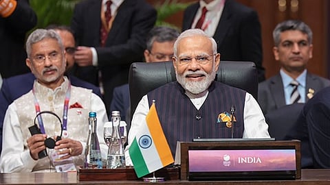 
Prime Minister Narendra Modi with External Affairs MInister S.  Jaishankar