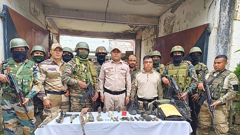 Arms, ammunition seized by Manipur police.