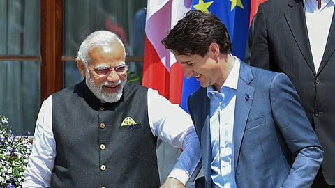 Prime Minister Narendra Modi with his Canadian counterpart Justin Trudeau