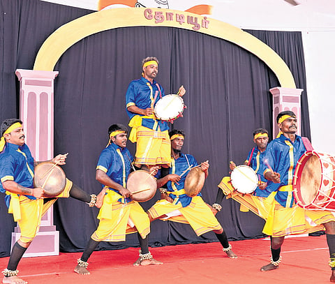 The showcase featured plays, musical performances, and art and craft exhibits within the space of Puzhal Central Jail 