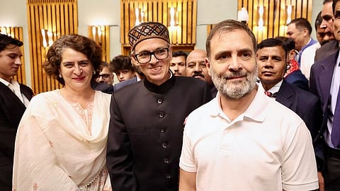 Chief Minister Omar Abdullah with Rahul Gandhi