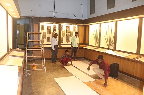 A newly installed dinosaur exhibit has been introduced for 
tourists at the Vellore Fort State Museum. 