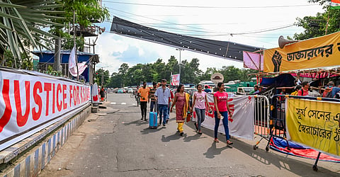 The agitation site of the junior doctors protesting over the RG Kar Medical College and Hospital rape and murder incident, in Kolkata, Friday, Oct. 18, 2024. 