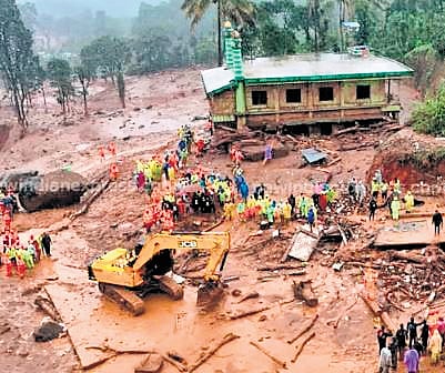 Mundakkai in Wayanad after the landslides on July 30 