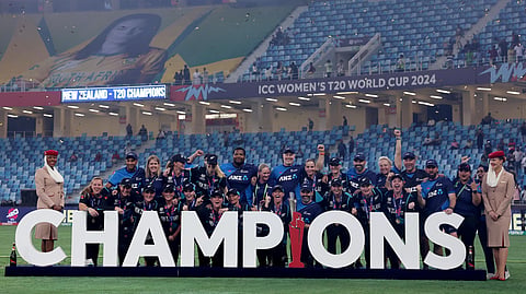 New Zealand's cricket team after winning the Women's T20 World Cup.