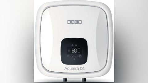 Aquerra is a smart water heater, which can be fully controlled via the Usha app, allowing for remote operation and efficiently managing power usage. 