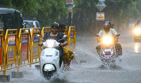 Rain lashed Maduarai in the evening hours