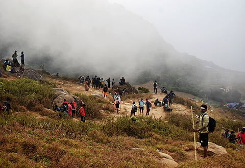 Devotees treks on Vellingiri hills in Coimbatore. 