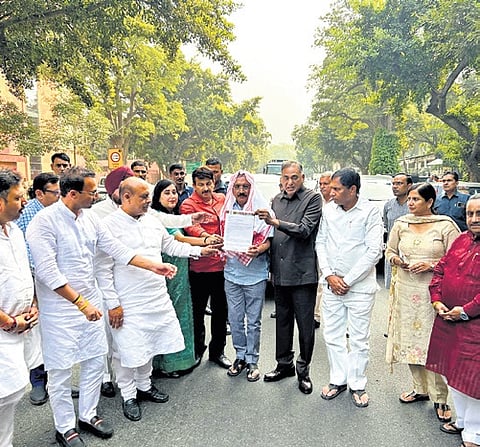 BJP delegation at Kapurthala 
House on Monday | Parveen Negi