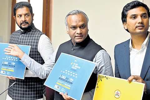 IT-BT Minister Priyank Kharge unveils the Elevate-2024 and Karnataka Acceleration Network initiatives on Tuesday 