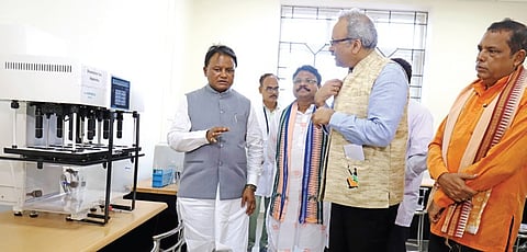 CM Mohan Majhi visiting the Central Drug Testing Laboratory on Tuesday 