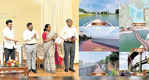 Chief Minister MK Stalin laid the foundation stone for projects to reinforce lake bunds and beautify areas beneath the Velachery flyover in Chennai