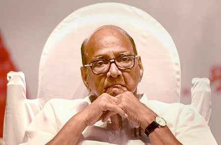 NCP chief Sharad Pawar during a joint meeting of NCP, Congress and RPI workers, at Vashi in Navi Mumbai