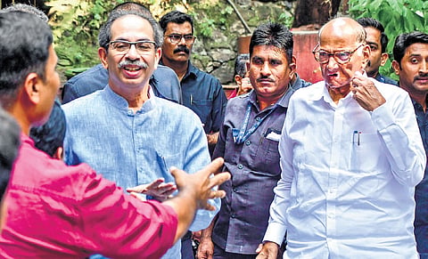 Shiv Sena (UBT) Chief Uddhav Thackeray and NCP (SP) Chief Sharad Pawar