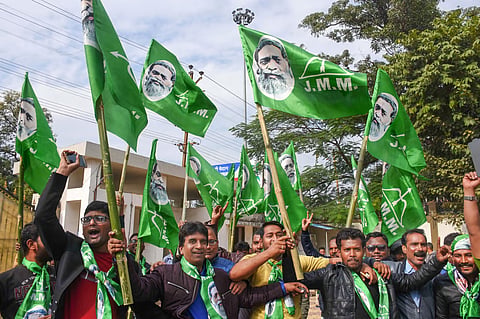 Jharkhand Mukti Morcha (JMM) flag used for representational purpose.
