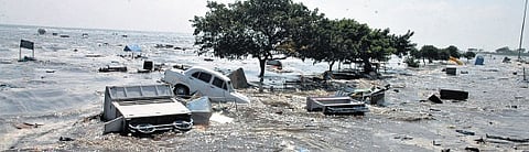 Devastation caused by tsunami in 2004 