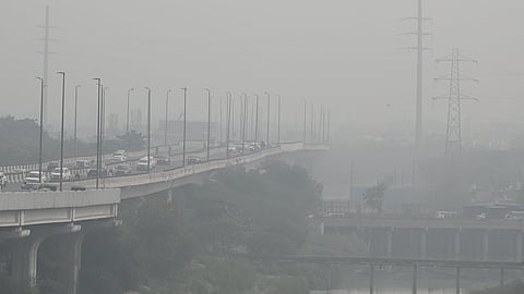 Thick layer of smog enveloping national capital on Thursday morning.