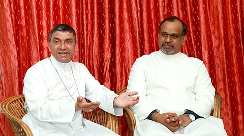 Kottapuram Diocese Bishop Ambrose Puthenveettil and Kottappuram Vicar General Msgr Rev Rockey Roby Kalathil.