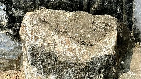 A Telugu inscription dated 1453 CE is found dumped in a drainage channel at Maruturu in Bapatla district. 