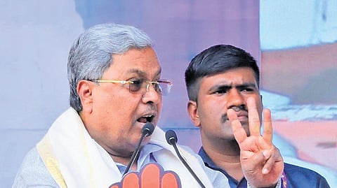 Chief Minister Siddaramaiah campaigns in Channapatna on Monday 