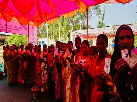 Image of people waiting to cast their vote used for representative purpose only.
