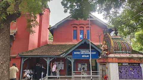 The 100-year-old building of the Ariyalur district court 