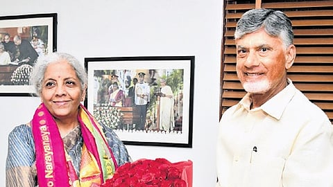 CM N Chandrababu Naidu called on Finance Minister Nirmala Sitharaman in Delhi on Friday 