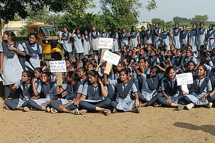 The students of Mahatma Jyoti Rao Phule BC Welfare Residential School, Laxmipur, staged a protest against the school principal in Jagtial district.