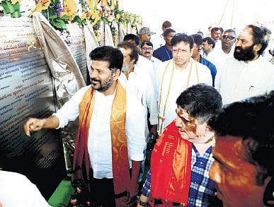 CM Revanth Reddy lays foundation for Rs 679 crore development projects in Vemulawada
