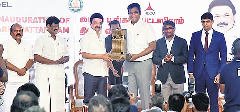 Chief Minister MK Stalin inaugurating  the 21-storey TIDEL Park in Pattabiram