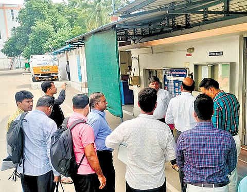 The official team inspecting AR Dairy in Dindigul. They also questioned top officials of the company for several hours
