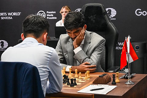 D Gukesh plots his next move against Ding Liren (Photo | AFP)