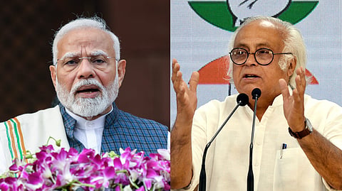 Prime Minister Narendra Modi  (L), Congress leader Jairam Ramesh ( R)