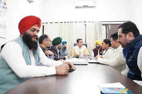 A meeting at the AAP office in Chandigarh (Photo | Special arrangement)