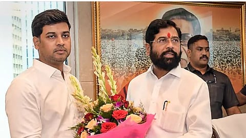 Maharashtra caretaker Chief Minister Eknath Shinde, and his son and Shiv Sena MP Shrikant Shinde.
