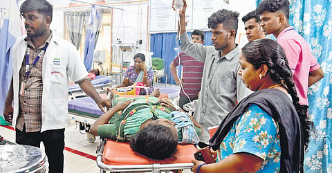 Two residents died and 33 others were admitted to Chromepet GH due to suspected water contamination at Pallavaram
