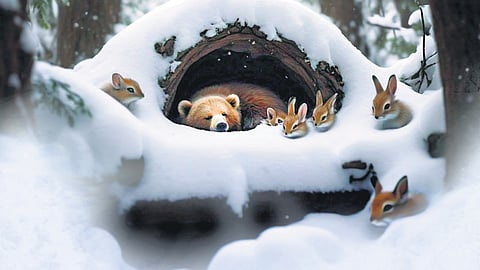 Hibernation- how animals sleep 
away through winter